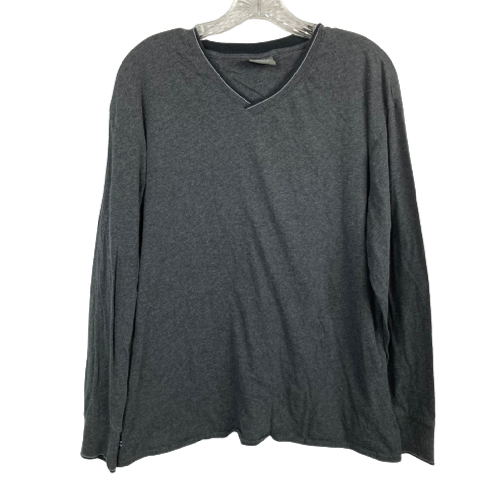 Lacoste Pajama Shirt Mens Sz L Sleepwear‎ Gray Jersey Knit Stretch Logo Soft